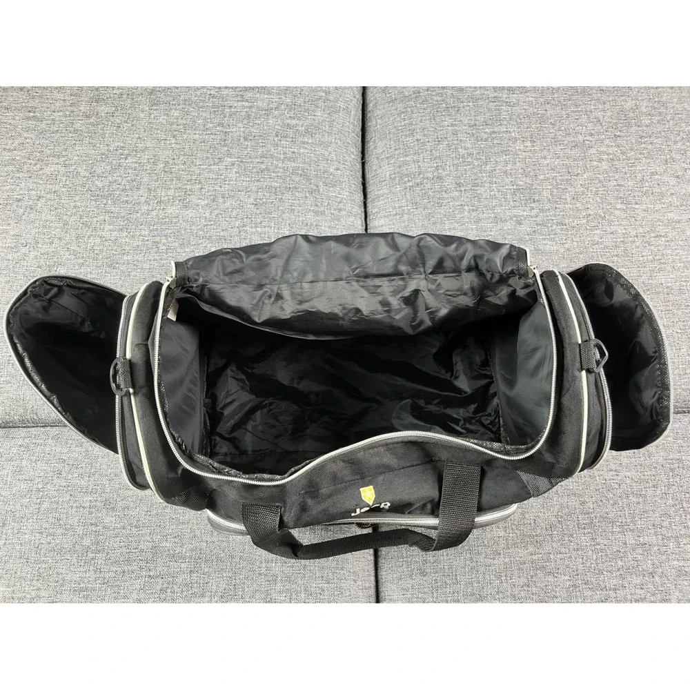 Jeep Black Canvas Duffel Bag Multi Pocket Travel Gym Bag 18 Inch